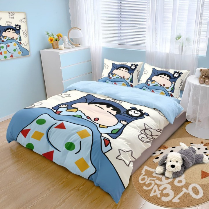 Shinchan Cartoon Bedsheet Set