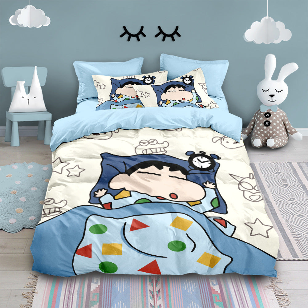 Shinchan Cartoon Bedsheet Set