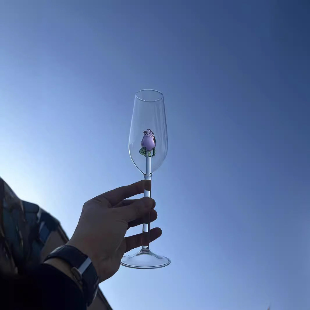 Rose Floral Champagne Glass