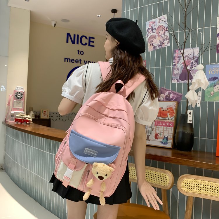 Backpack with Bear Charm