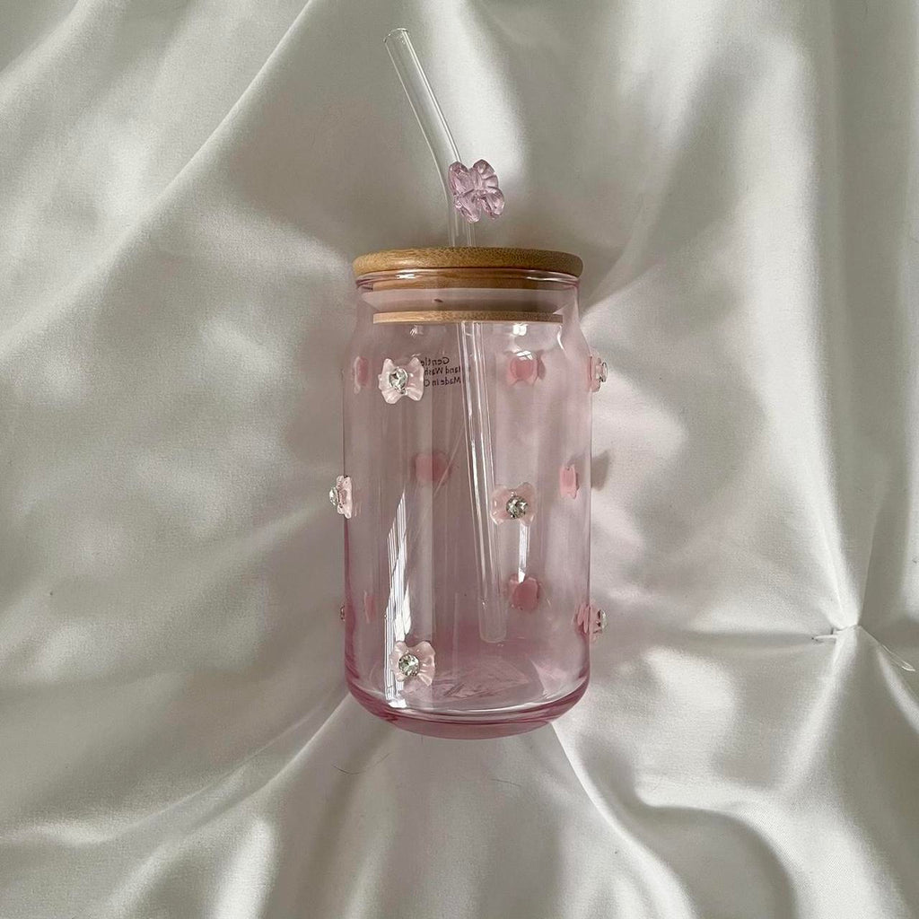 Crystal Bow Glass with Straw