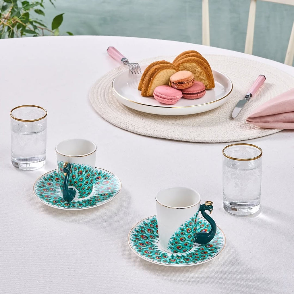 Classy Peacock Tea Set