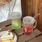 Ripple Stripes Cup with Straw