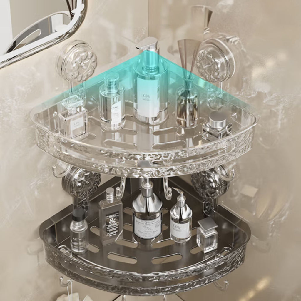 Triangle Suction Corner Rack – Punch-Free, Waterproof Bathroom Storage Solution