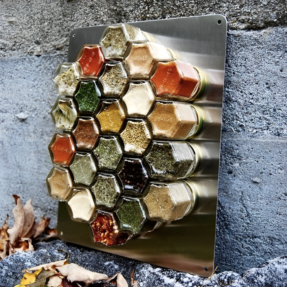 Magnetic Glass Spice Jar