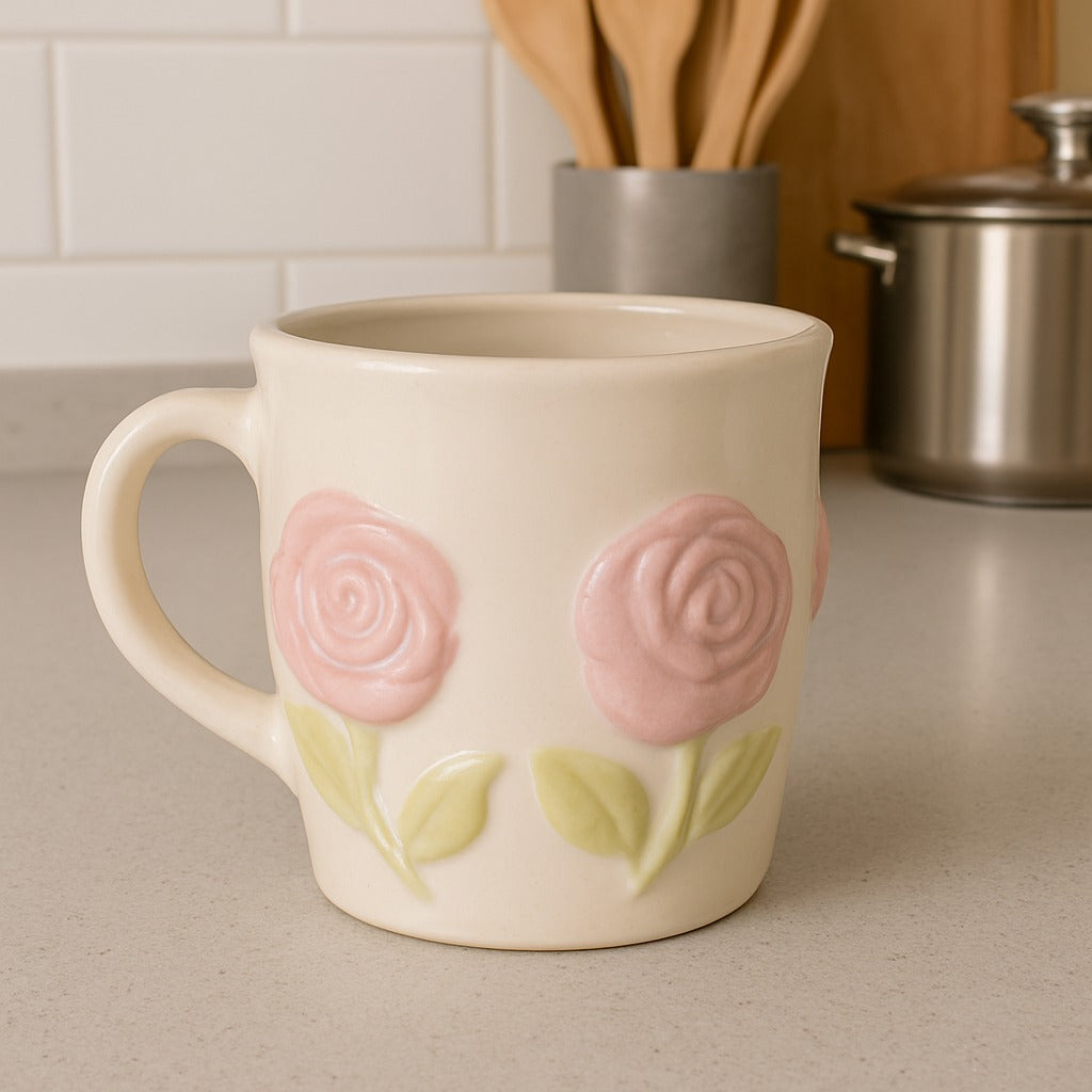 3D Floral Ceramic Mug