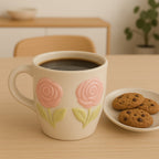 3D Floral Ceramic Mug