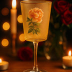 Floral Striped Wine Glass