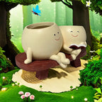 Smiling Face Bench Planter