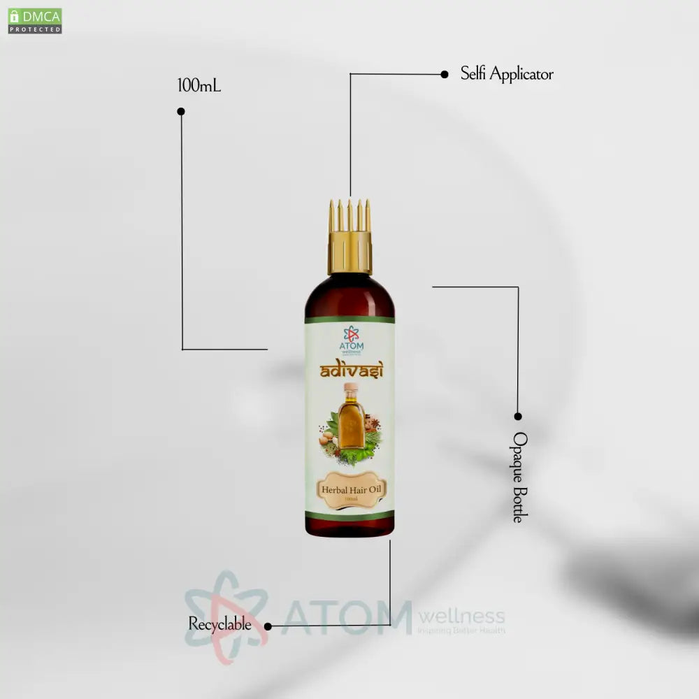 Adivasi Herbal Hair Growth Anti Dandruff Hair Oil Selfi Bottle 100ml Pack of 2