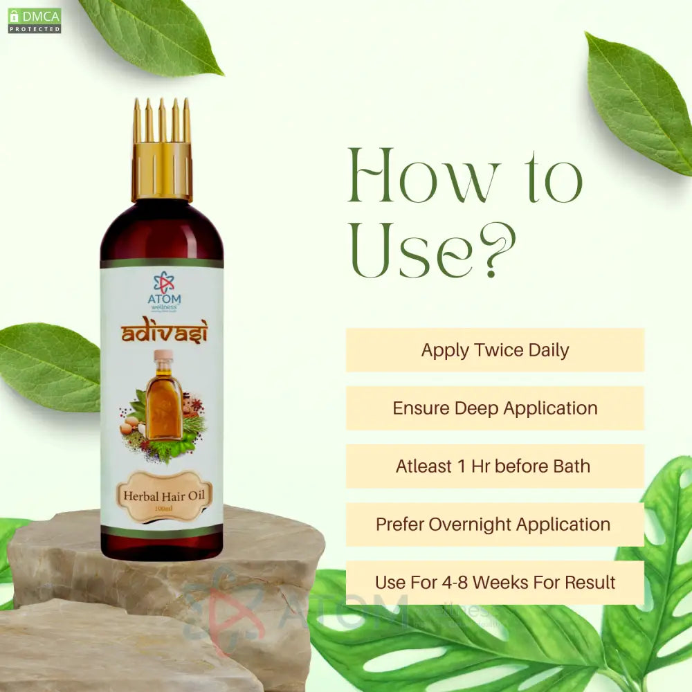 Adivasi Herbal Hair Growth Anti Dandruff Hair Oil Selfi Bottle 100ml Pack of 2