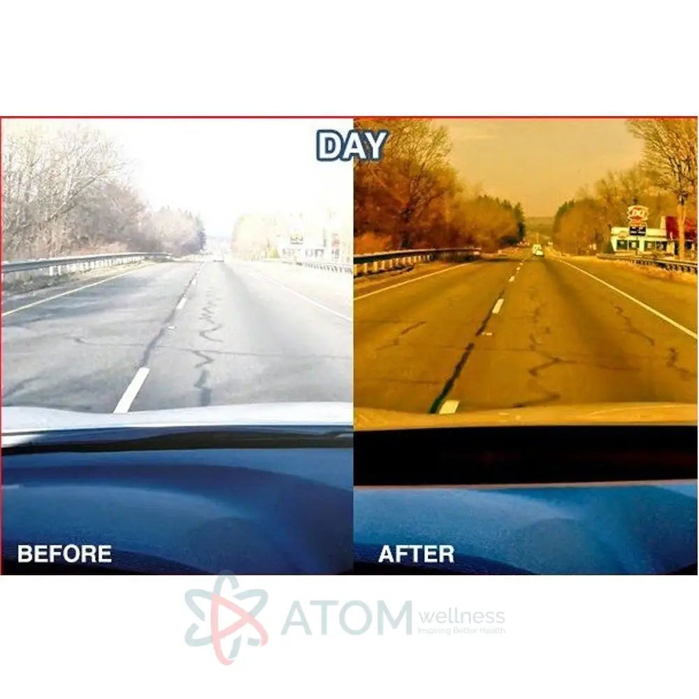 Anti-Glare Sun Visor for Car | Day & Night Vision Driving Mirror | Glare Reduction & UV Protection