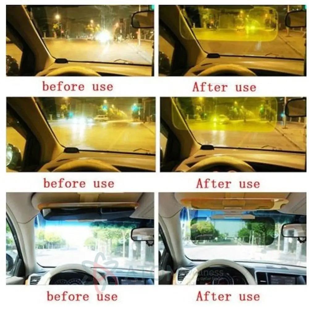 Anti-Glare Sun Visor for Car | Day & Night Vision Driving Mirror | Glare Reduction & UV Protection