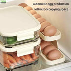 Automatic Rolling Egg Holder Container | Gravity-Fed Fridge Organizer for Easy Access & Storage