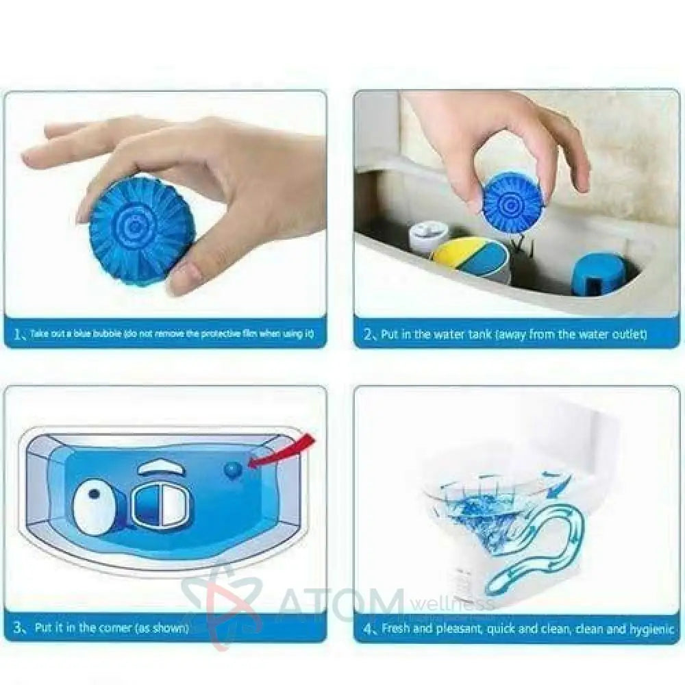 Automatic Toilet Cleaning Tablets | No-Scrub Bathroom Cleaner & Deodorizer (Pack of 10)