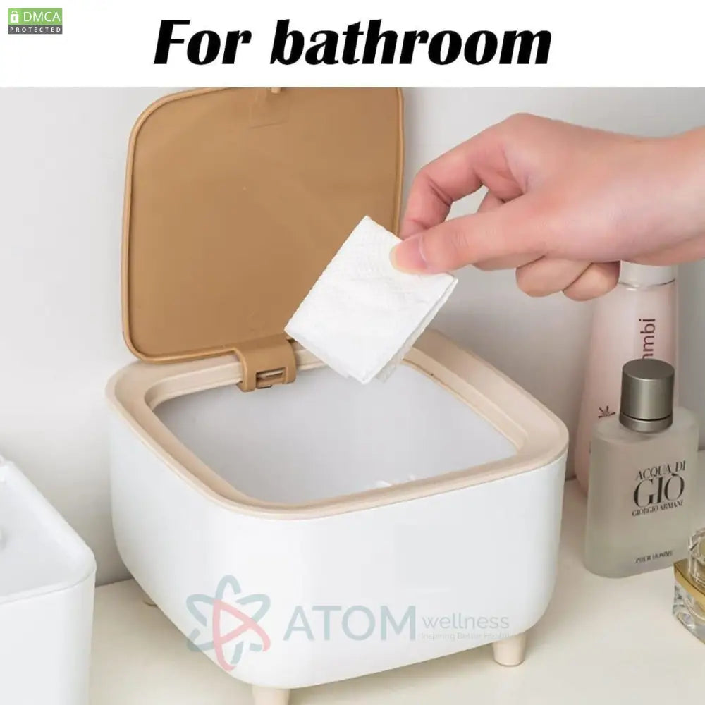 Classy Desktop Push Button Trash Bin