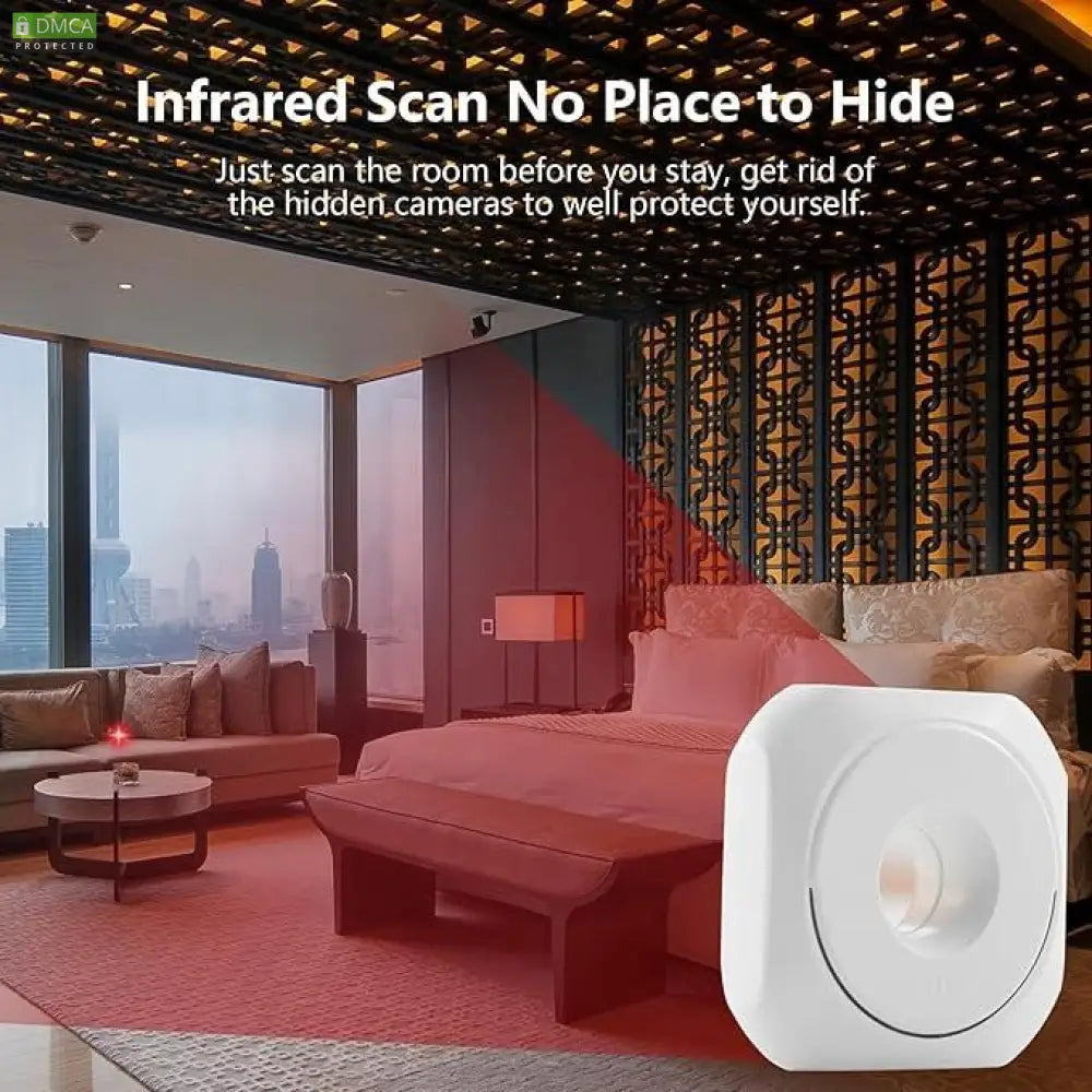Coin-Sized Mini Camera Detector | Anti-Spy Wireless Infrared Sweeper for Hotel, Home & Travel Privacy