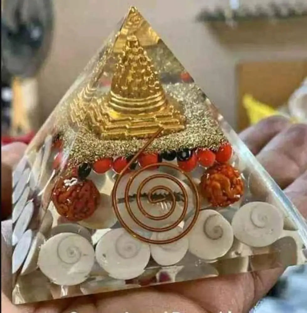 Crystal Wealth Gomati Chakra Shree Yantra Pyramid – Unlock Prosperity & Success