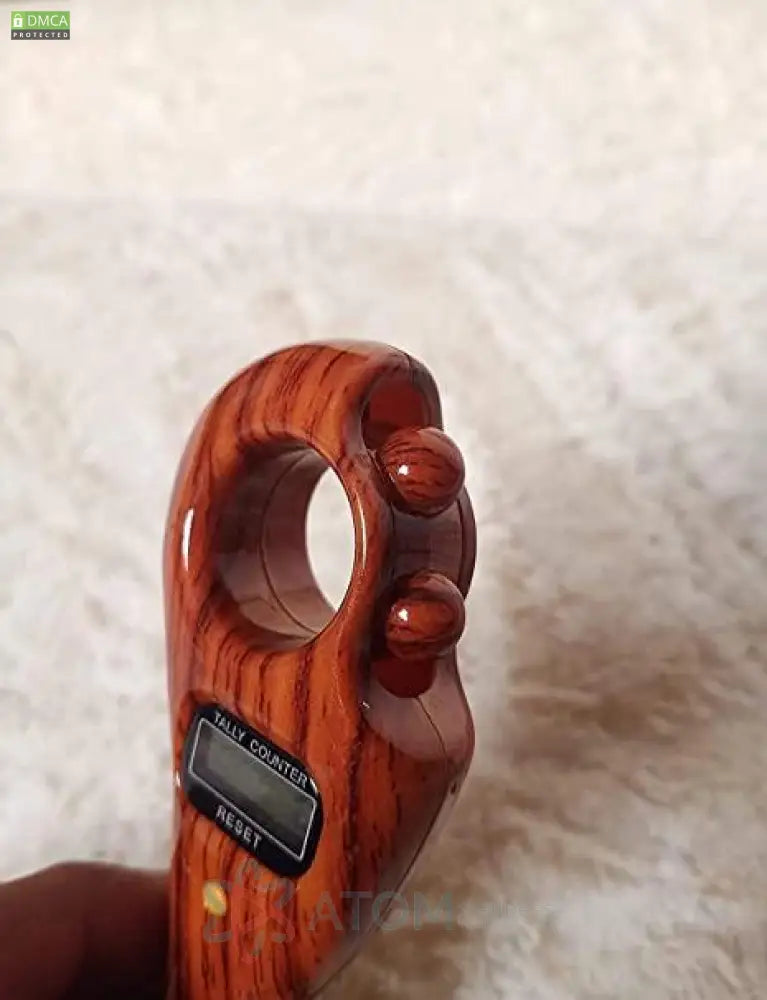 Digital Tally Counter with Adjustable Finger Ring | 5-Channel Manual Number Counting Machine for Tasbeeh & Sports (Wood Finish)