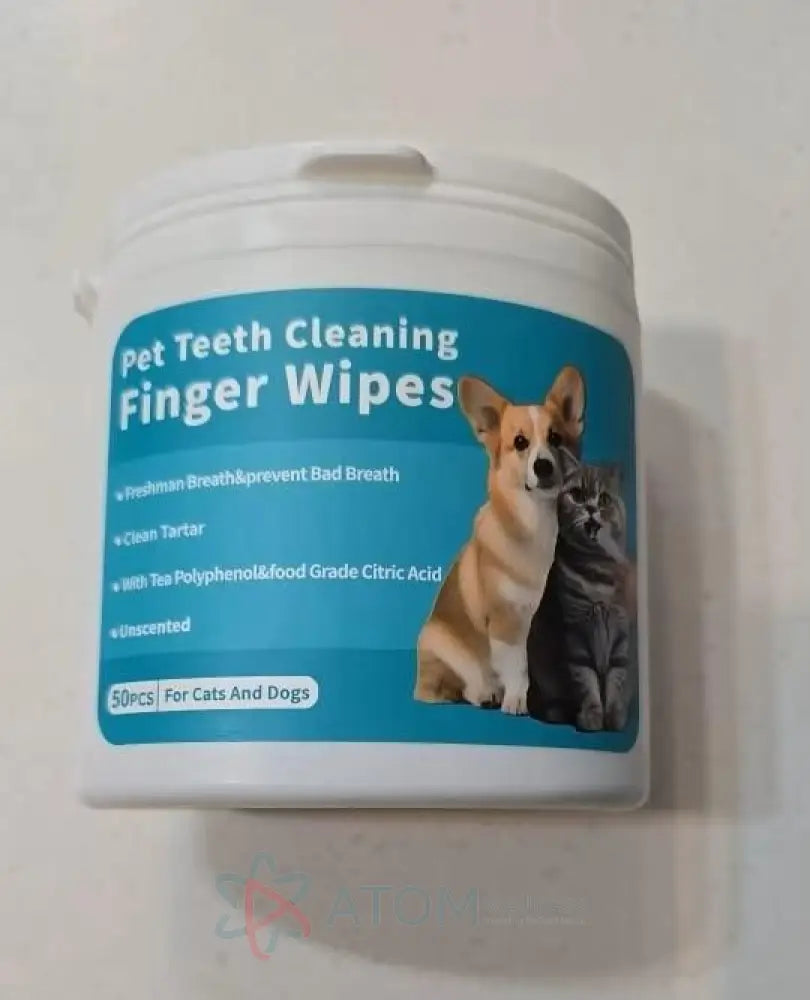 Disposable Dental Finger Wipes for Pets – Teeth Cleaning Wipes for Dogs & Cats (Pack of 50)