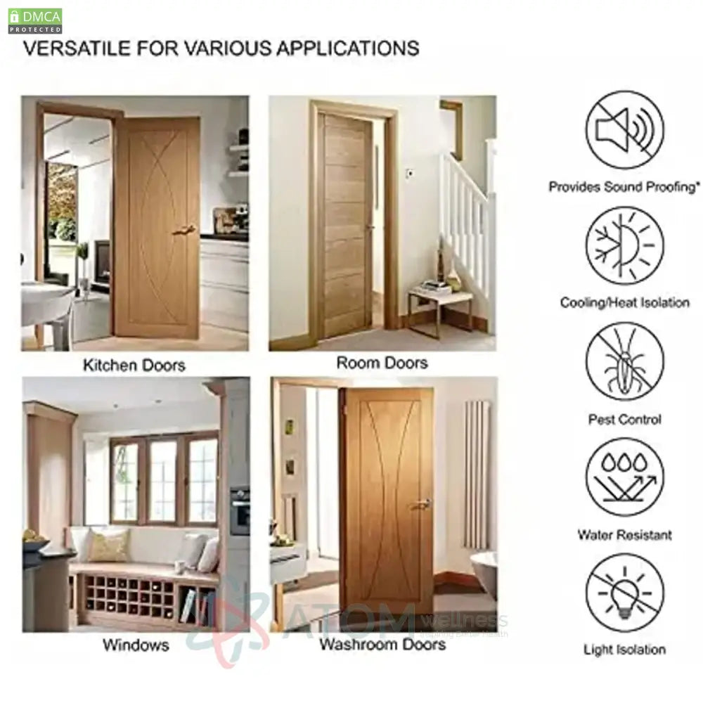 Door Protector - Door Draft Fabric Cover Guard, Soundproof Gap Sealer, Waterproof Stopper – Brown (Pack of 2)
