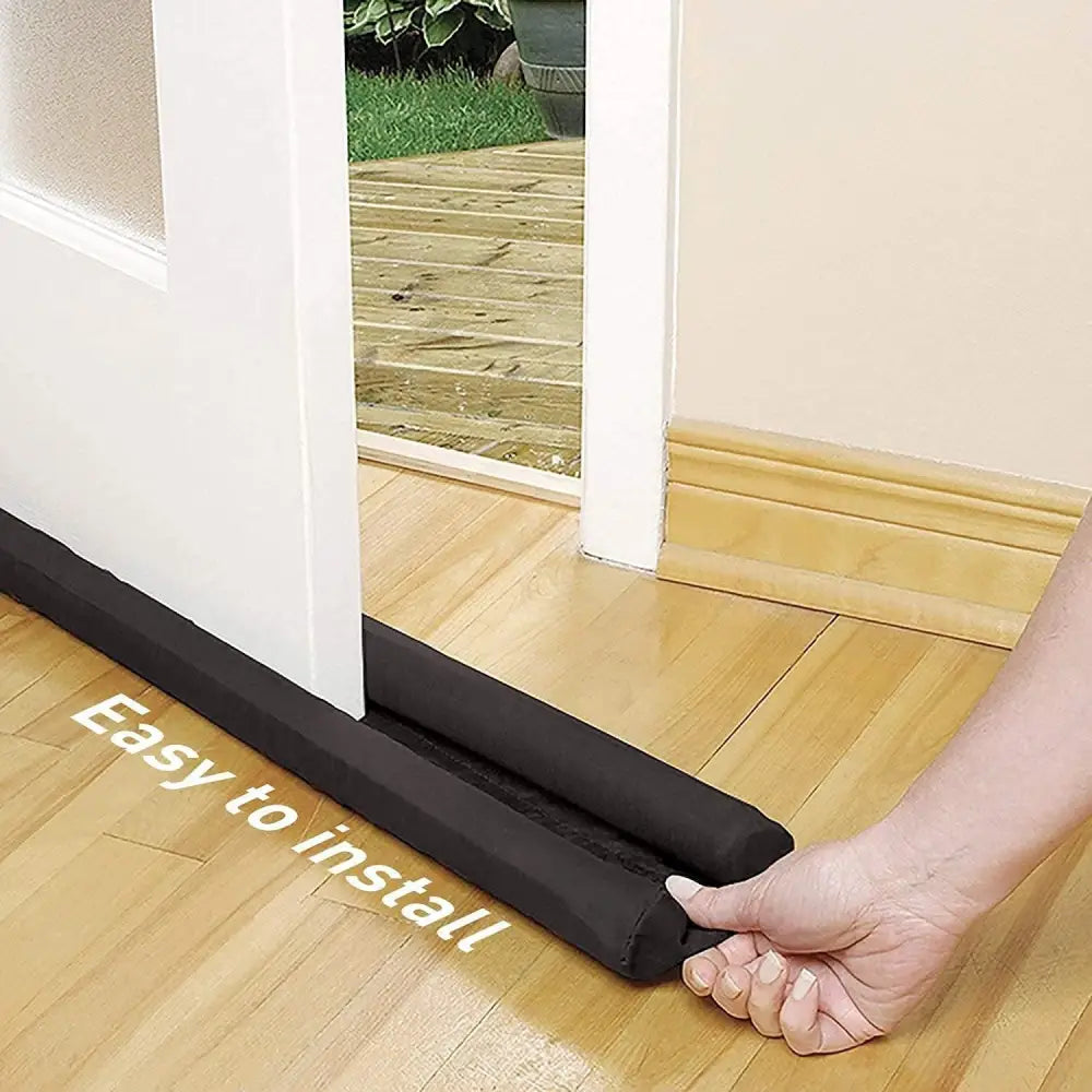Door Protector - Door Draft Fabric Cover Guard, Soundproof Gap Sealer, Waterproof Stopper – Brown (Pack of 2)