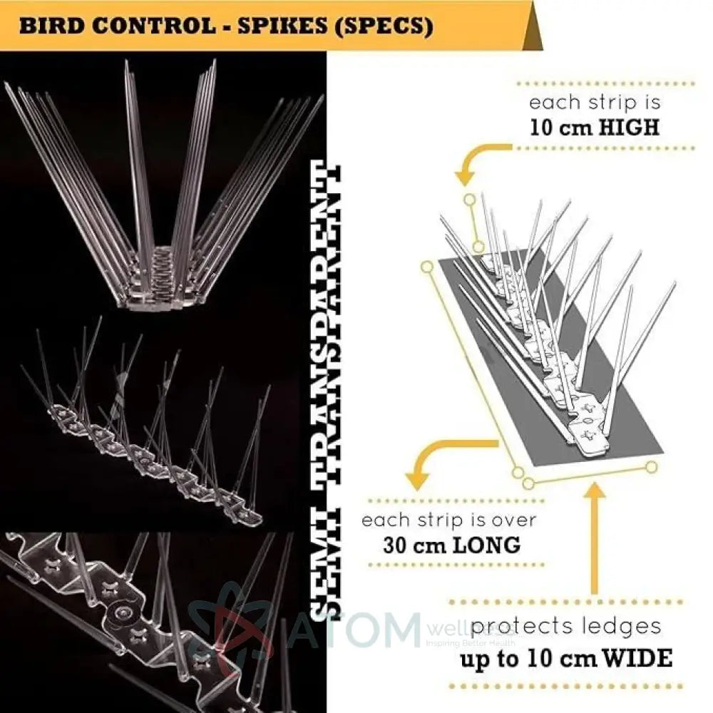 Effective & Humane Pigeon Control Spikes | Stainless Steel Bird Deterrent for Balcony & Terrace (Set of 10)