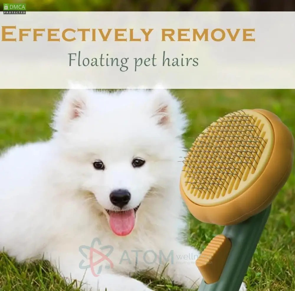 Ergonomic Pet De-Shedding Tool for Dogs & Cats | Fine Stainless Steel Bristles for a Healthy Coat