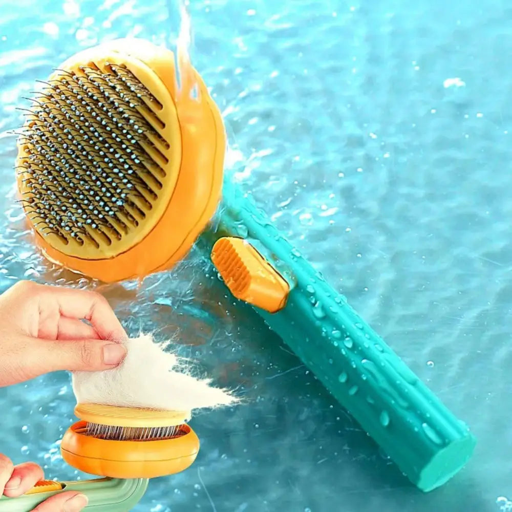 Ergonomic Pet De-Shedding Tool for Dogs & Cats | Fine Stainless Steel Bristles for a Healthy Coat