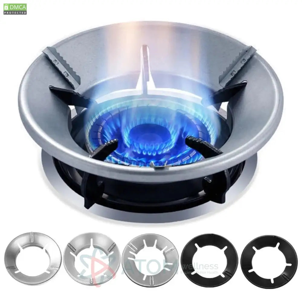 Gas Stove Cover Disk-Windshield Bracket Gas Stove Energy Saving Cover Disk Fire Reflection Windproof Stand