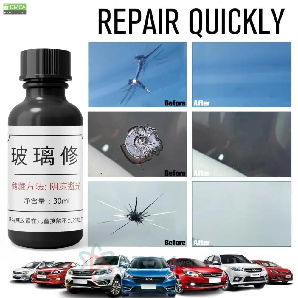 Glass Quick Fixing Repair Serum 30ml with Dropper (Pack Of 2 )