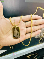 Golden Hanuman Chalisa Pendant with Chain – Gold-Plated Spiritual Elegance