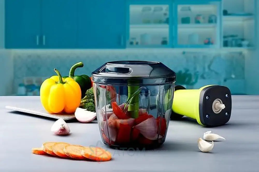 Hand-Press Steel Vegetable Push Chopper Mixer Cutter Food Grade