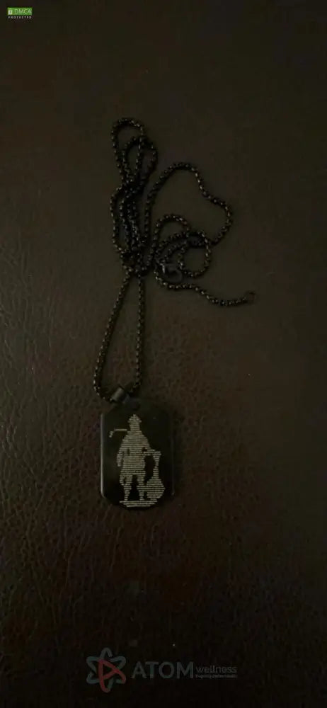 Hanuman Chalisa Black Pendant With Chain Stainless Steel