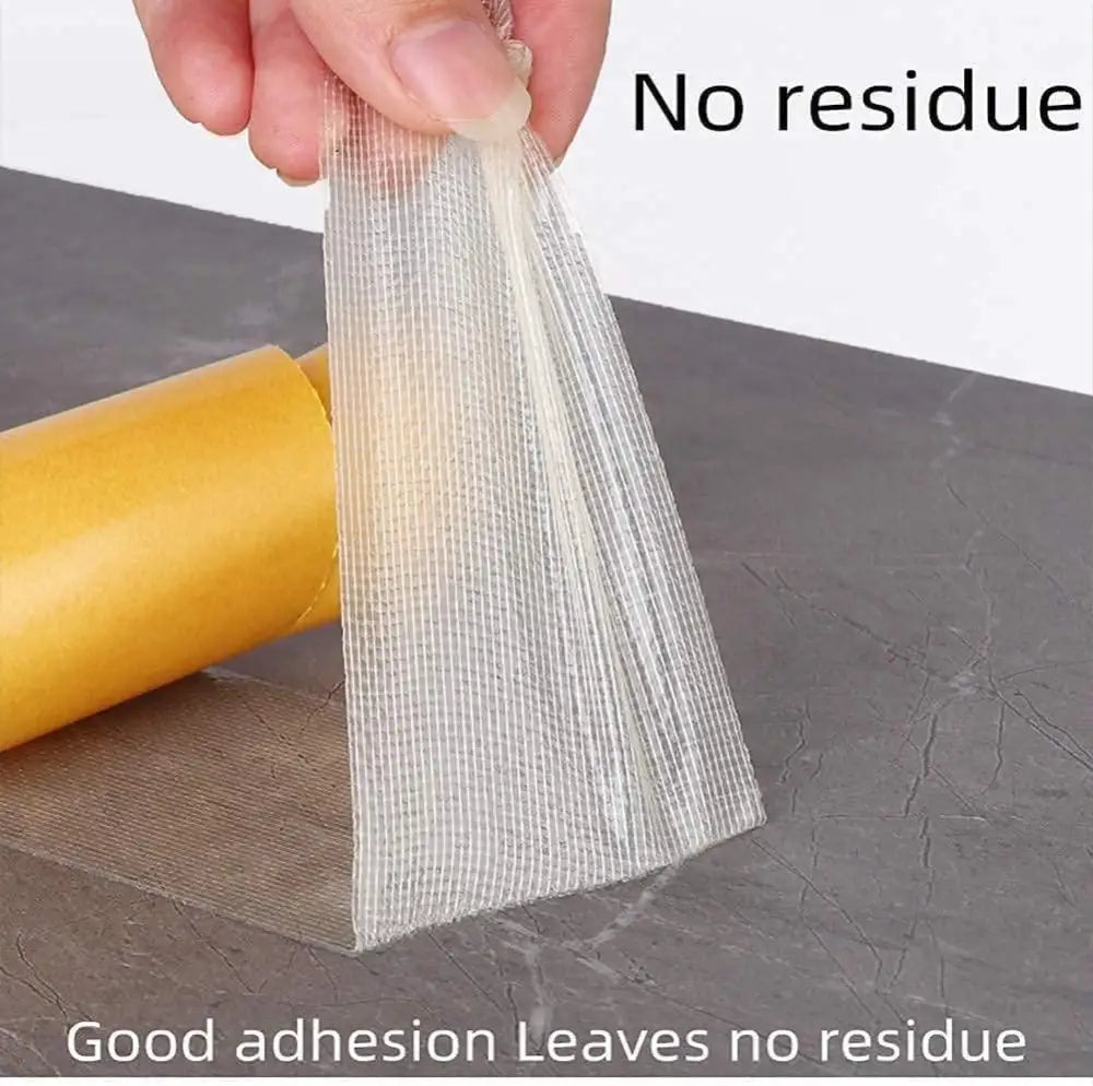 Heavy-Duty Double-Sided Carpet Tape - Strong & Removable Mesh Cloth Adhesive