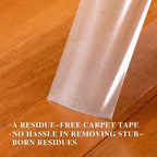 Heavy-Duty Double-Sided Carpet Tape - Strong & Removable Mesh Cloth Adhesive