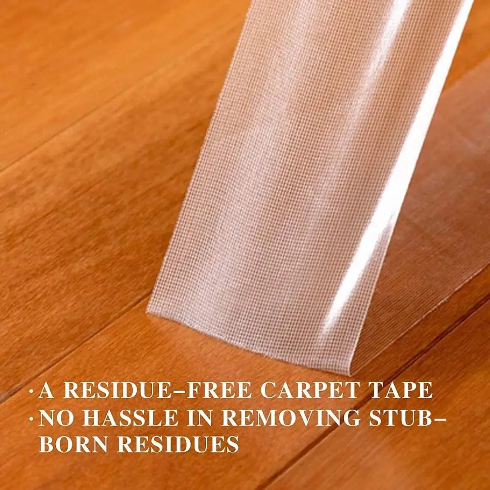 Heavy-Duty Double-Sided Carpet Tape - Strong & Removable Mesh Cloth Adhesive