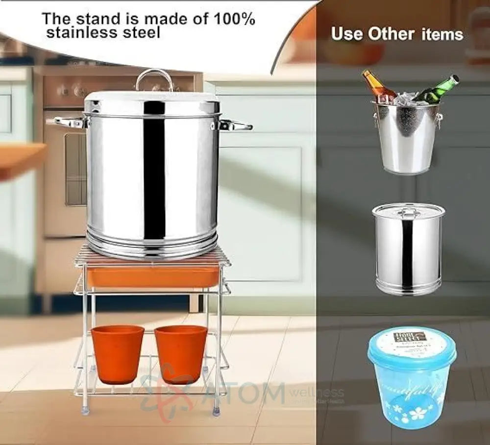 Heavy Steel Matka Stand with Free Tray – Durable & Stable Water Pot Stand for Home & Kitchen