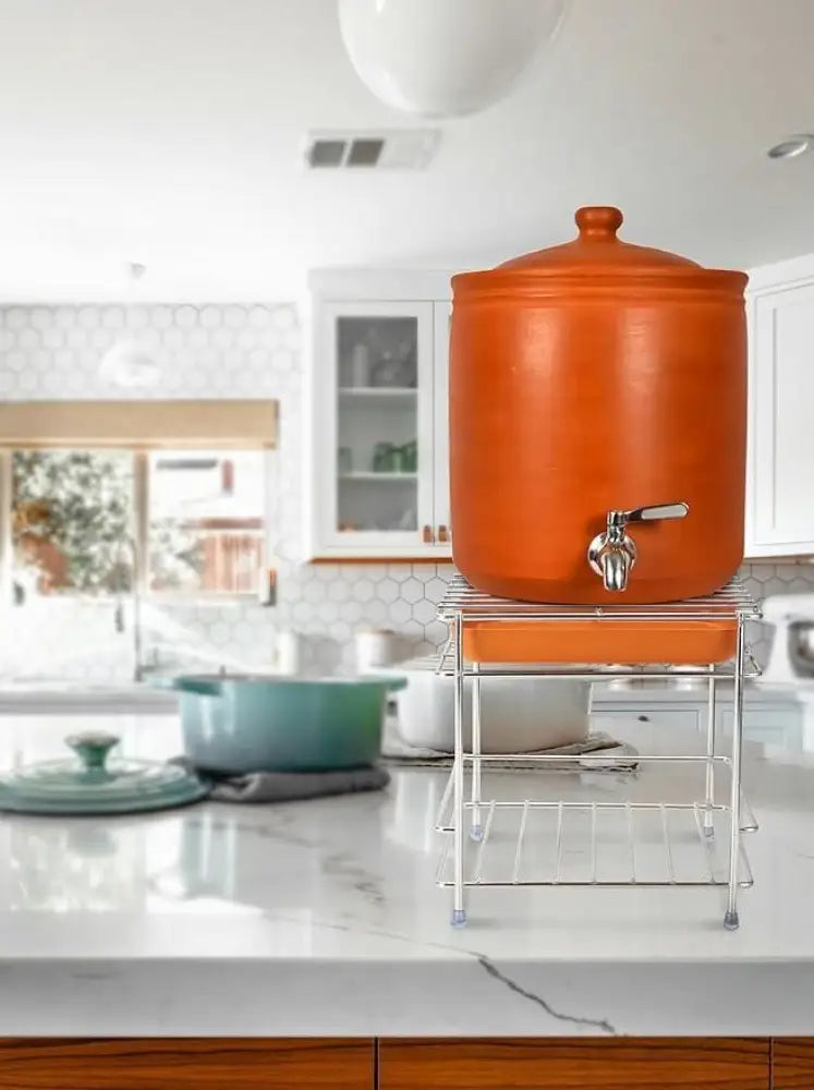 Heavy Steel Matka Stand with Free Tray – Durable & Stable Water Pot Stand for Home & Kitchen