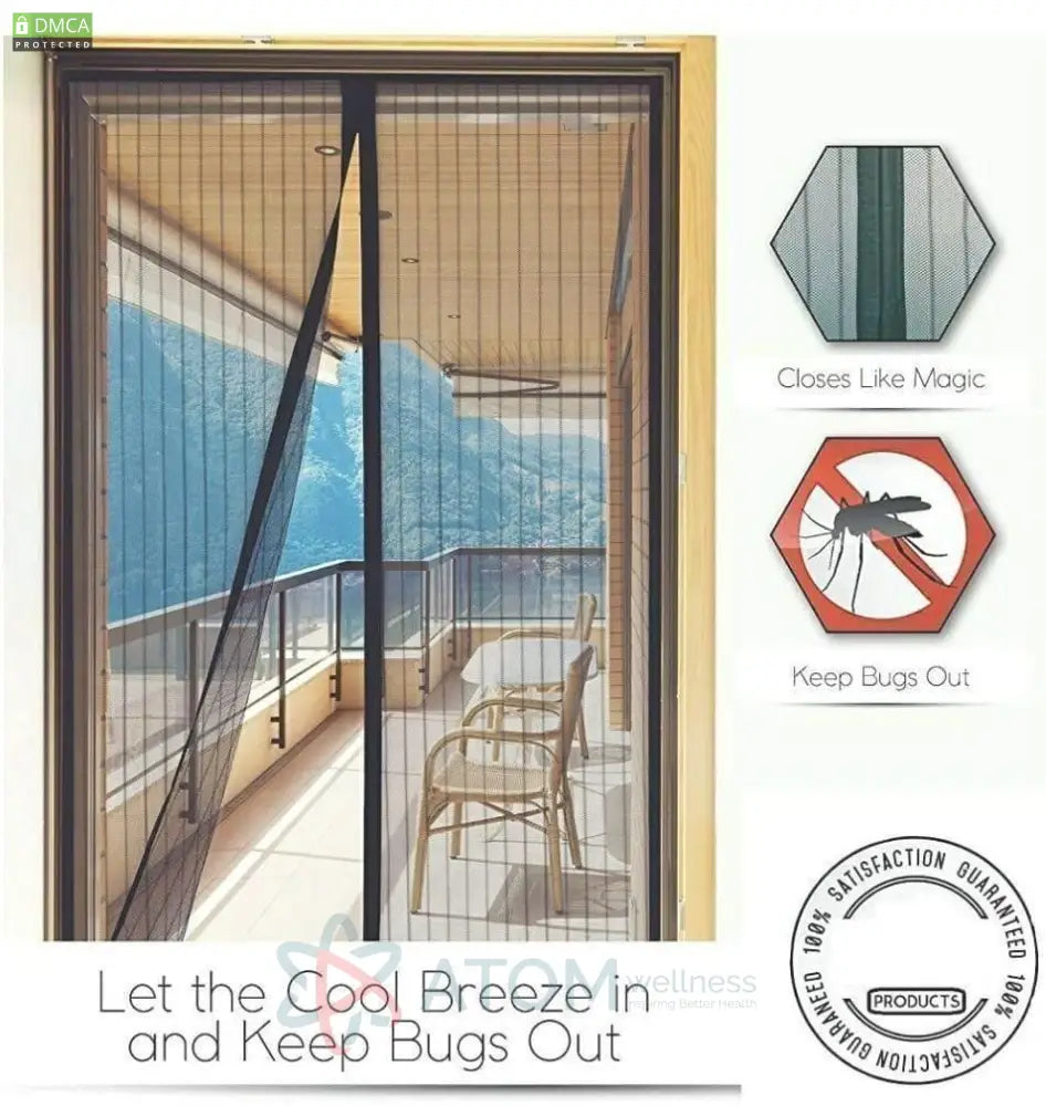 Magnetic Foldable Anti-Mosquito Door Screen Curtain | Instant Close Mesh Net for Home | Fresh Air & Pest Protection