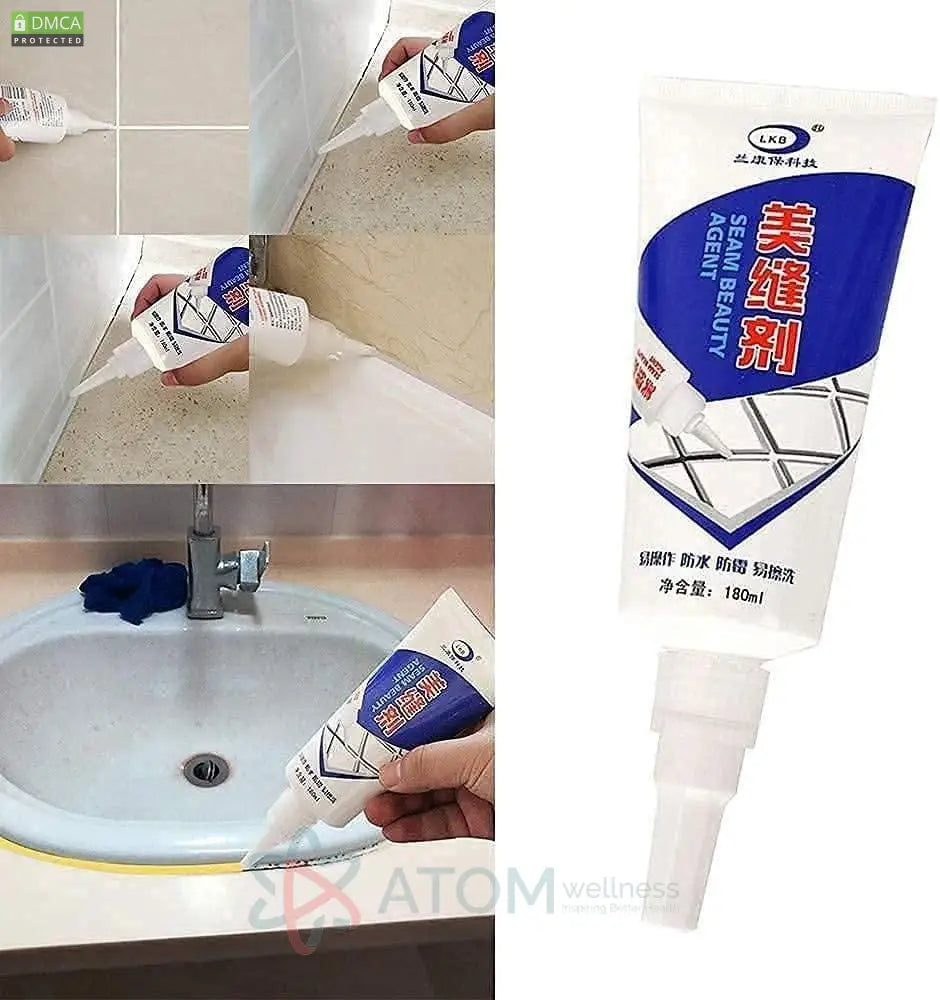 Multipurpose Tile Grout & Gap Filler Tube | Waterproof Sealing Agent for Bathroom & Kitchen (White, 180ml)