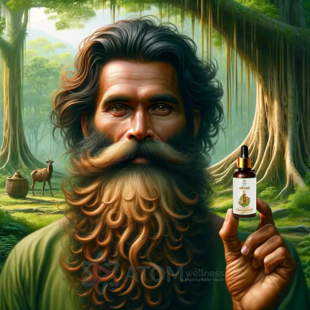 Original Adivasi Herbal Beard Oil 30mL for Quick Beard Growth
