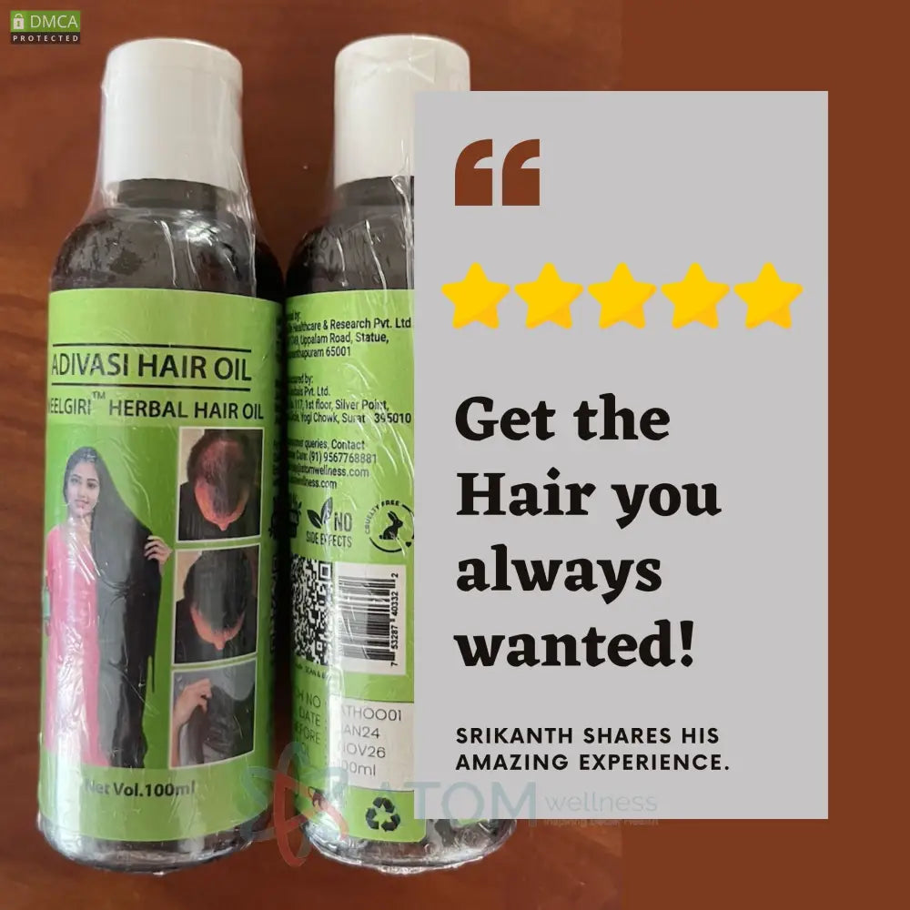 Original Adivasi Herbal Hair Oil  100mL Buy 1 Get 1 Free