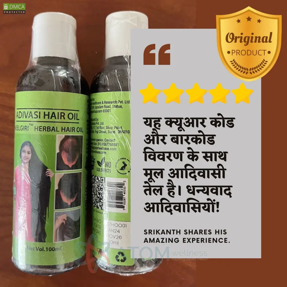 Original Adivasi Neelgiri™ Herbal Hair Oil 100ml with 30 Day Guarantee