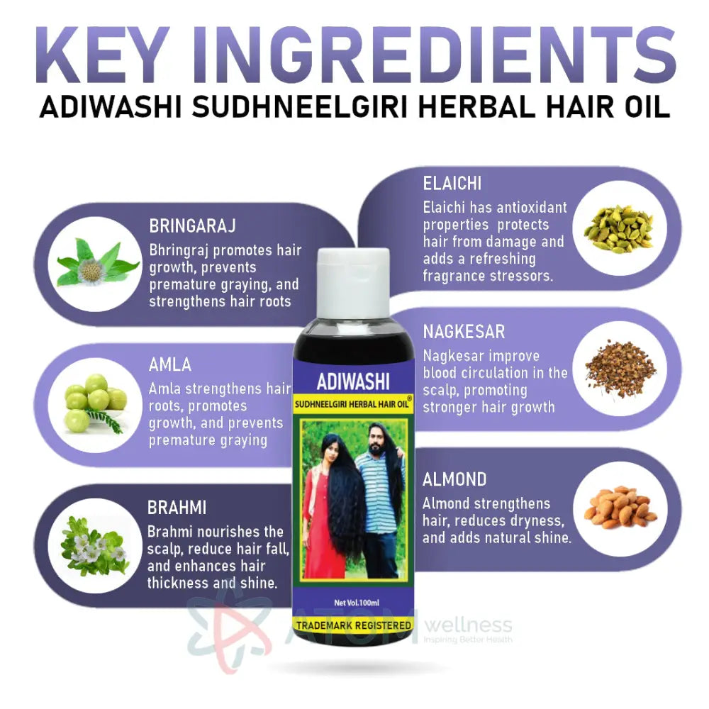 Original Adivasi Premium Herbal Hair Oil from Karnataka