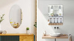 Oval Shape & Square Shape HD Bendable Self Adhesive Mirror Combo No Drilling Needed (Pack of 2)