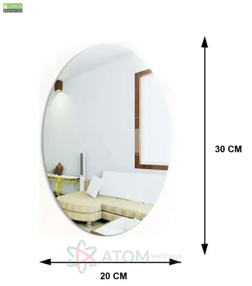 Oval Shape & Square Shape HD Bendable Self Adhesive Mirror Combo No Drilling Needed (Pack of 2)