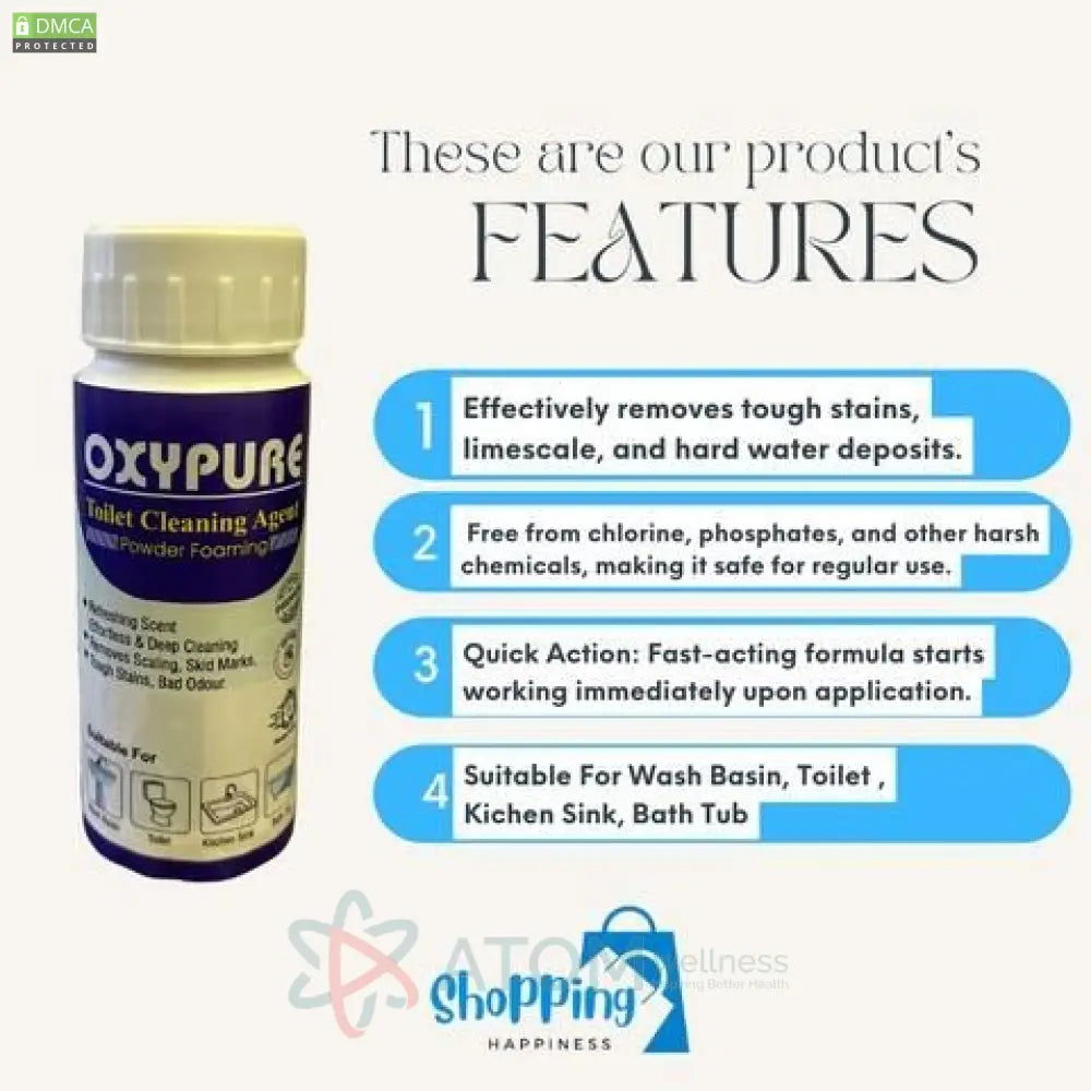 🚽 OxyPure Quick Action Toilet & Bathroom Cleaning Agent – 250g (Pack of 2)