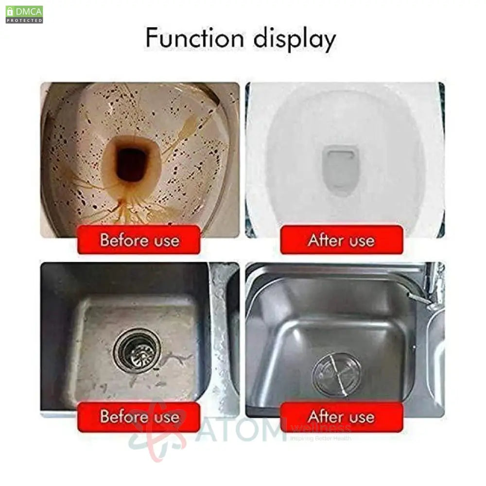 Powerful Drain Clog Cleaner Powder | Safe & Effective Sink, Toilet & Pipe Blockage Remover