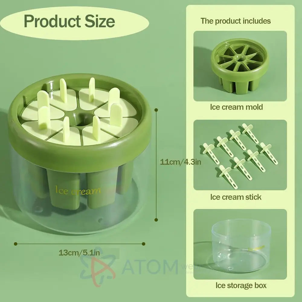 Reusable DIY 8 Pieces Ice Pop Mould | Food Grade, BPA-Free